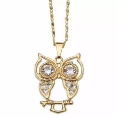 Colar Cordão Gargantilha Coruja Folheado 18k - Milena Folheados