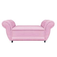 Recamier com Baú Grécia Namoradeira Calçadeira 195 cm Suede D'Rossi - 