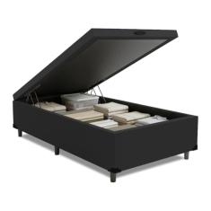 Cama Box com Baú 0,96m com 41cm de Altura Prince (Preto)