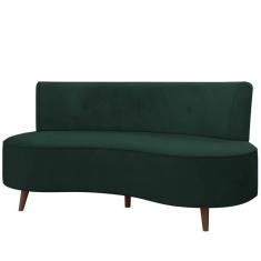 Sofá 2 Lugares Para Sala Living 135cm Pés Palito Korah Z08 Veludo Verde - Mpozenato