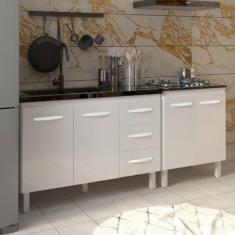 Armário Cozinha Gabinete Pia de 120 cm Bruna e Balcão Fran para Cookto