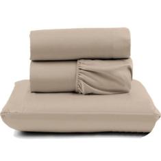 Jogo de Lençol Pratik Peletizado Solteiro  3 Peças Barato - Avelã - 10