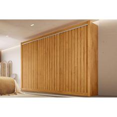 Guarda Roupa Casal York 3 Portas de Correr 6 Gavetas 100% MDF Peroba Móveis Europa