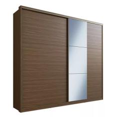 Guarda Roupa Casal Roupeiro PH 1739 2 Portas de Correr 6 Gavetas MDP Nogueira Herval