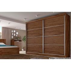 Guarda Roupa Casal Verona Plus 2 Portas de Correr 3 Gavetas 100% MDF Braúna Móveis Europa