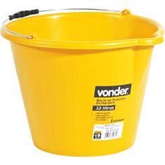 Balde de plástico extraforte 12 litros amarelo - Vonder