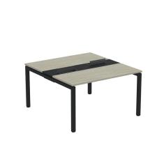 Mesa Plataforma Dupla com Pé de Aço para Coworking 130X140/2P PDC13/14/2P Nogueira Casablanca/Preto