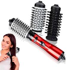 Escova Rotativa 2 Em 1 Secador Alisadora Com Fio Potente