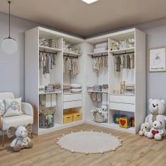 Closet Infantil sem Portas 4 Gavetas Seraphina Branco