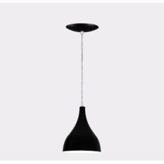 Luminária Pendente Gota em Alumínio - Cor Preta Fosca - Estillo E Luz,