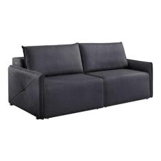 Sofá 2 Lugares Retrátil Urban com USB Linho Grafite 160 cm - Estofart