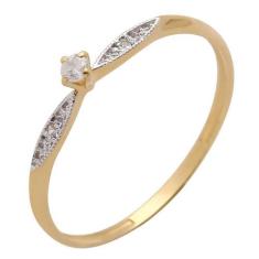 Anel de Ouro 18k Solitário com 3 Brilhantes - Meu Anel, 20