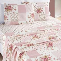 Jogo De Cama Casal King Size Florença 200 Fios Estampado 04 Peças Supe