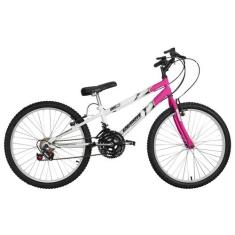 Bicicleta Ultra Bikes Aro 24 Rebaixada Bicolor, Branco, Rosa, Aro 24