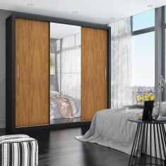 Guarda-Roupa Casal 4 Espelhos 3 Portas de Correr 4 Gavetas Max Plus Es