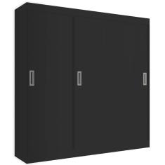 Guarda Roupa Lisboa Casal 3 Portas 2 Gavetas Evidencia Cor Preto