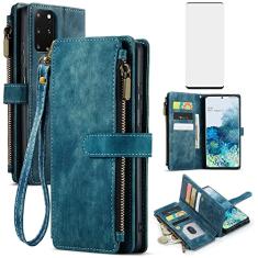 Asuwish Capa de telefone para Samsung Galaxy S20 Plus Glaxay S20+ 5G capa carteira e protetor de tela de vidro temperado flip porta-cartões acessórios para celular Gaxaly S20+5G S20plus 20S + S 20 20+