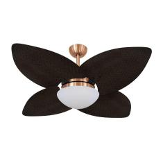 Ventilador De Teto Kovalski Cobre 4 Pás Palmae Tabaco 127V