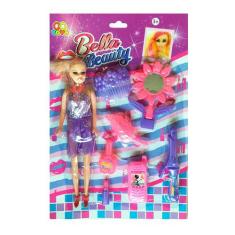 Boneca Infantil Bella Beauty C/ Espelho Cel E Acessórios - FX