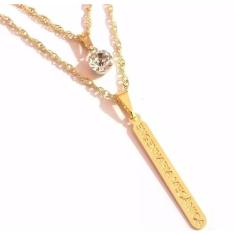 Cordão Colar Duplo Engenharia Mecânica Folheado 18k - Milena Folheados