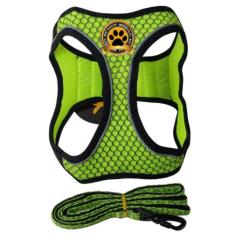 Peitoral coleira colete  pet + guia reflexivo premium anti-fuga - INVI