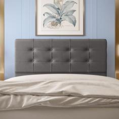 Cabeceira Casal 1,60m Atenas Suede Cinza Dal Poz Estofados