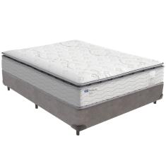 Cama Box Cinza e Colchão Amsterdã Molas Ensacadas Casal Probel