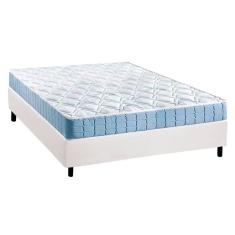 Cama Box Casal: Colchão Espuma Anjos Querubim + Base Crc Courano White(138X188)