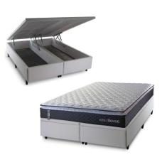 Conjunto Box Baú Queen Dakota Preto 158x198x64 Espuma D33 - King House