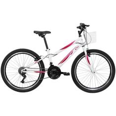 Bicicleta Aro 24 Infantil Caloi Ceci Branca 21 Marchas-Feminino