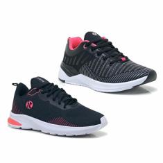 Kit 2 Tênis Academia Feminino Amortecedor Gel Caminhada-Feminino