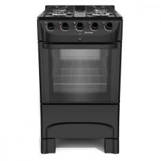 Fogão 4 Bocas de Piso a Gás Mueller MFI4BC Mesa Esmaltada Total Clean Acendimento Automático Preto Bivolt