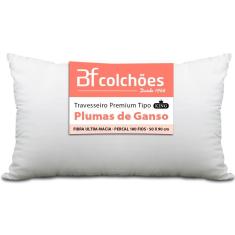 Travesseiro King Premium de Fibra conforto extra tipo Pluma de Ganso Ecológica 50x90 BF Colchões