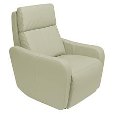 Poltrona Decorativa Reclinável Elétrica Moroni Couro Off White - Gran Belo