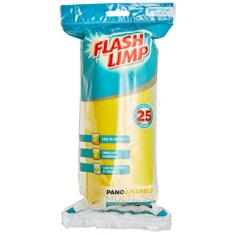 Flash Limp Rolo Pano Multiuso 25 Peças Amarelo