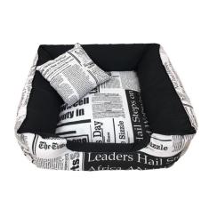 Cama Pet + Almofada P Cachorro Médio 60X60 - Jornal