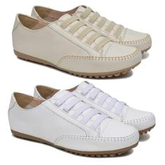 Kit 2 Sapatenis Liso Feminino Calce Fácil Com Elástico