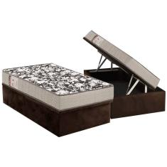 Conjunto Box Baú Solteiro: Colchão Espuma D26 Physical Ultra Resistente + Base Crc Brown(88x188)