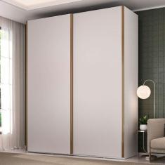 Guarda-Roupa Solteiro Veneto 2 Portas 3 Gavetas 100% Mdf Branco - Mambel