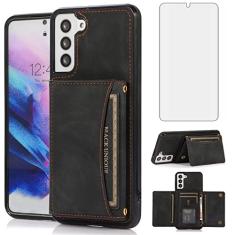 Asuwish Capa de celular para Samsung Galaxy S21 Plus Glaxay S21+ 5G Capa carteira com protetor de tela e suporte para cartão de crédito, acessórios para celular Gaxaly S21+5G S21plus 21S + S 21 21+ G5