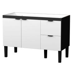 Balcão De Cozinha Para Pia 2 Gavetas Silves Preto Branco