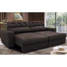 Sofá Retrátil e Reclinável 2,75m Molas Ensacadas Cama inBox Style Ther