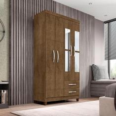 Guarda Roupa Solteiro Ambiente Mogi com Espelho 4 Portas Malbec - Inco