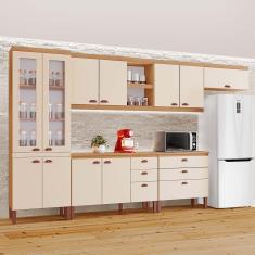 Cozinha Completa Modulada Tuboarte Ágata 100% MDF com 2 Balcões 11 Portas e 6 Gavetas