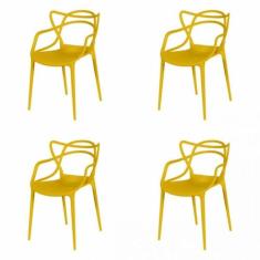Kit 4 Cadeiras Allegra Solna Amarelo - OR Design