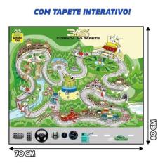 Tapete Infantil Pista De Corrida C/ Acessorios + Carrinhos - Samba Toy