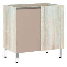 Balcão de Cozinha sem Tampo Canto Reto Luciane 80cm 1 Porta Luci Luciane Móveis