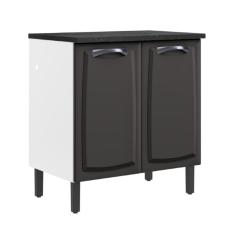 Balcão de Cozinha Itatiaia Aço 2 Portas New Premium Grafite/Branco