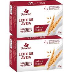 2UN Sabonete Vegetal Leite De Aveia Classico 90g Davene