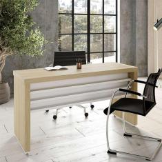 escrivaninha tebis carvalho e branca 136 cm